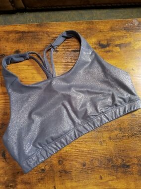 NWOT Old Navy Active XL Sexy Grey Shimmer Unpadded wirefree Sports Bra